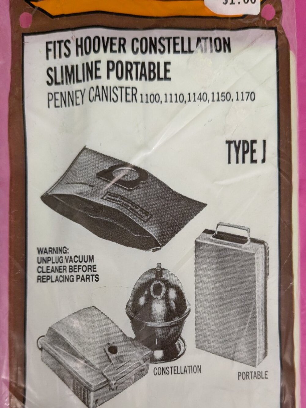 9 Hoover Vacuum Cleaner Bags Type J Constellation Slimeline Penney Canister T 40